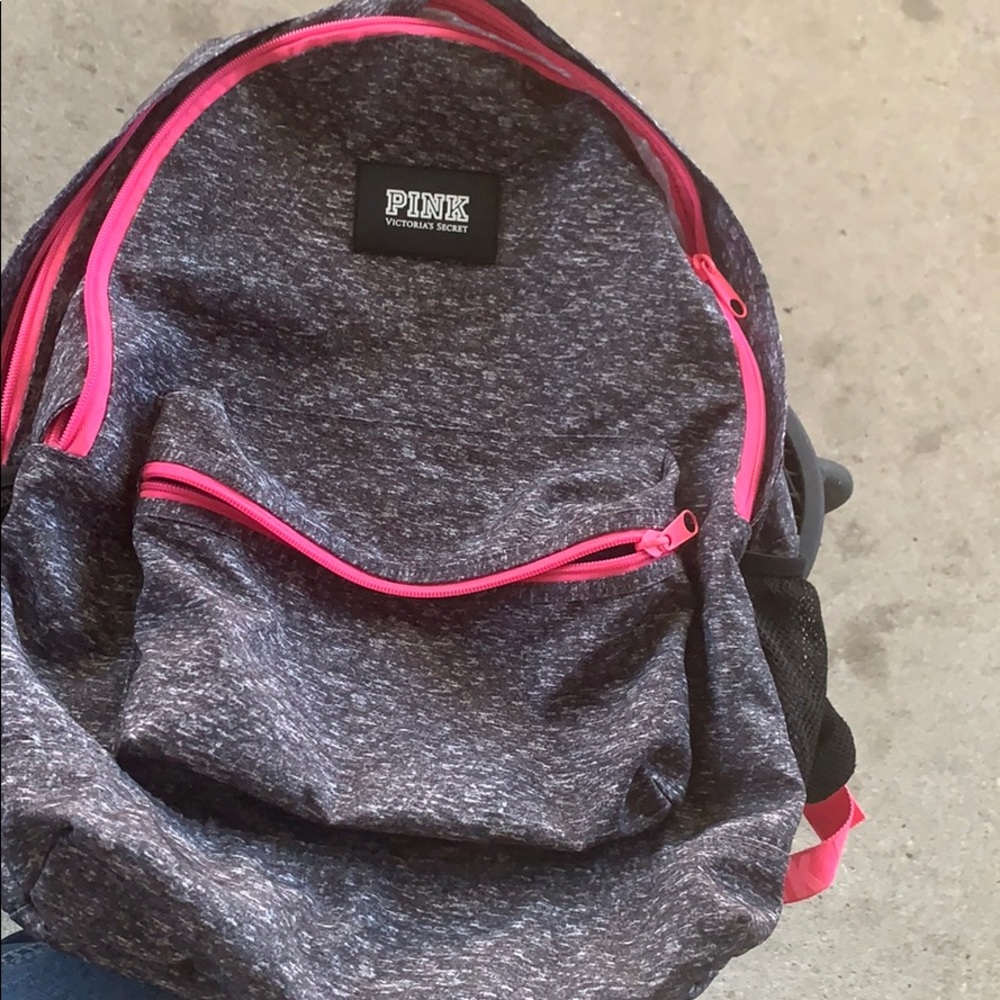 PINK VS Heathered Grey/Pink Backpack EUC